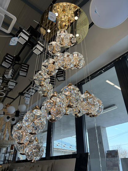 Crystal LED KILKENNY Culmino Chandelier, 144W, Neutral Light, Diameter 60cm, Gold Modern Chandeliers Default Title Alessandro Design