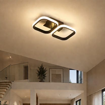 LED Chandelier VERTEX 21W, 2 Squares, Linear, Cold/Warm/Neutral light, Black LED Chandeliers Default Title Alessandro Design