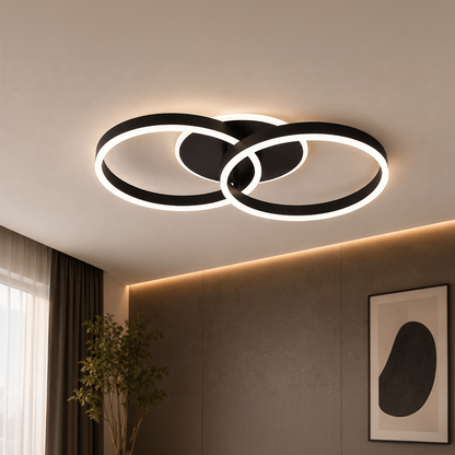 LED Chandelier with remote control RIGA LILITH 34W, 2 Circles, Cold/Warm/Neutral light, Dimmable, Black LED Chandeliers with Remote Control Default Title Alessandro Design