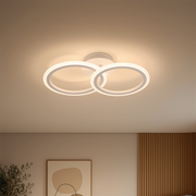 LED chandelier with remote control BETTY 27W, 2 Circles, Cold/Warm/Neutral light, Dimmable, White LED chandelier with remote control Default Title Alessandro Design