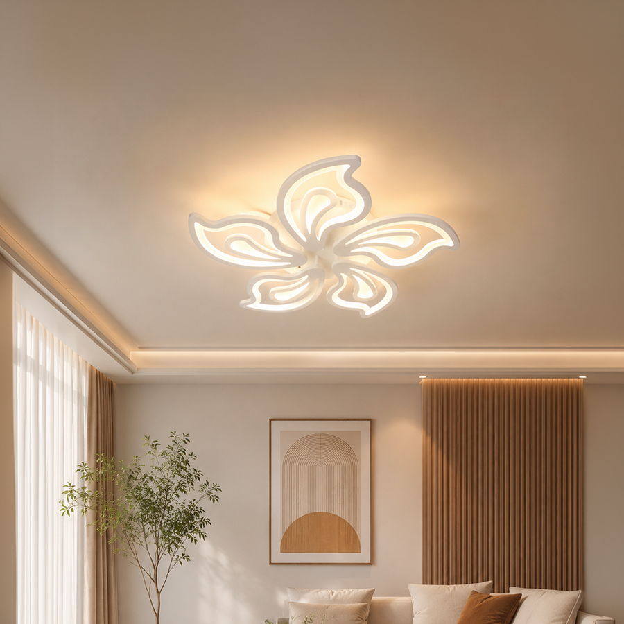 LED chandelier with remote control LILY 86W, 5 Elements, Cold/Warm/Neutral light, Dimmable, White LED chandelier with remote control Default Title Alessandro Design