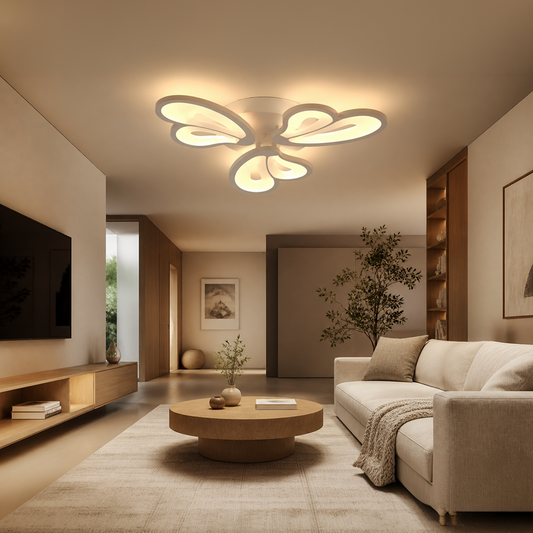 LED chandelier with remote control BLOSSOM 40W, 3 Petals, Cold/Warm/Neutral light, Dimmable, White LED chandelier with remote control Default Title Alessandro Design