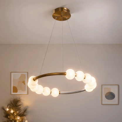 LED Pendant Light Acrylic Nova 57W with Remote Control, Dimmable, 3000K/4000K/6000K, Gold, Metal and Acrylic LED Chandeliers with Remote Control Default Title Alessandro Design