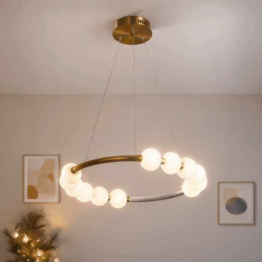 LED Pendant Light Acrylic Nova 57W with Remote Control, Dimmable, 3000K/4000K/6000K, Gold, Metal and Acrylic LED Chandeliers with Remote Control Default Title Alessandro Design