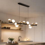 Aurion 29W Acrylic LED Hanging Chandelier with Remote Control, Dimmable, Black Gold, Metal and Acrylic LED Chandeliers with Remote Control Default Title Alessandro Design