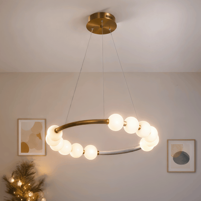 Nova 57W Acrylic LED Hanging Chandelier with Remote Control, Dimmable, 3000K/4000K/6000K, Gold, Metal and Acrylic