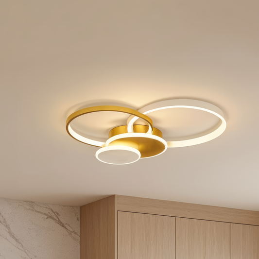 LED Chandelier with Remote Control KILLIAN 80W, 4 Circles, Cold/Warm/Neutral Light, Dimmable, Gold LED Chandeliers with Remote Control Default Title Alessandro Design