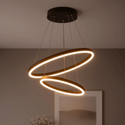 Suspended LED Chandelier with Remote Control CASIANA 40W, 2 Circles, Cold/Warm/Neutral Light 3000K/4000K/6000K, Dimmable, Black, Adjustable Height, Metal and Acrylic LED Chandeliers with Remote Control Default Title Alessandro Design