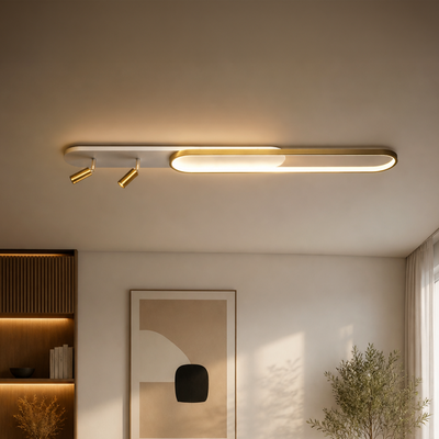 LED Chandelier with Adjustable Projector FISSO Camilla, 66W, Cold/Warm/Neutral light, Shiny Gold