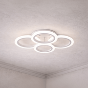 LED chandelier with remote control BETTY 43W, 4 Circles, Cold/Warm/Neutral light, Dimmable, White LED chandelier with remote control Default Title Alessandro Design