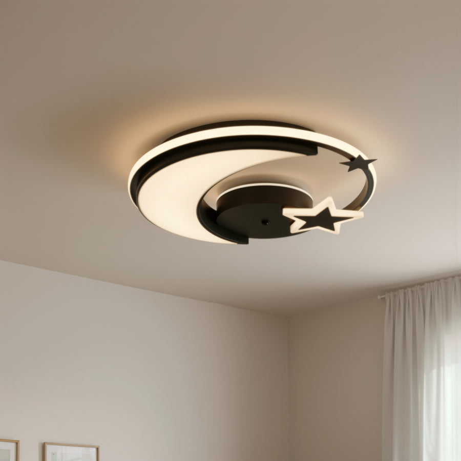 LED chandelier with remote control ALYONA 44W, Moon and Star, Cold/Warm/Neutral light, Dimmable, Black LED chandelier with remote control Default Title Alessandro Design