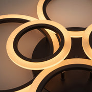 LED Chandelier with Remote Control BETTY 82W, 6 Circles, Cold/Warm/Neutral Light, Dimmable, Black LED Chandeliers with Remote Control Default Title Alessandro Design