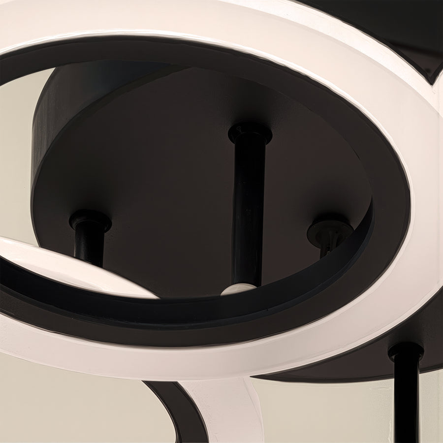 LED Chandelier with Remote Control BETTY 43W, 4 Circles, Cold/Warm/Neutral Light, Dimmable, Black LED Chandeliers with Remote Control Default Title Alessandro Design