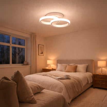 LED Chandelier VERTEX CIRCULA 21W, 2 Circles, Metal Frames, Cold/Warm/Neutral light, White LED Chandeliers Default Title Alessandro Design