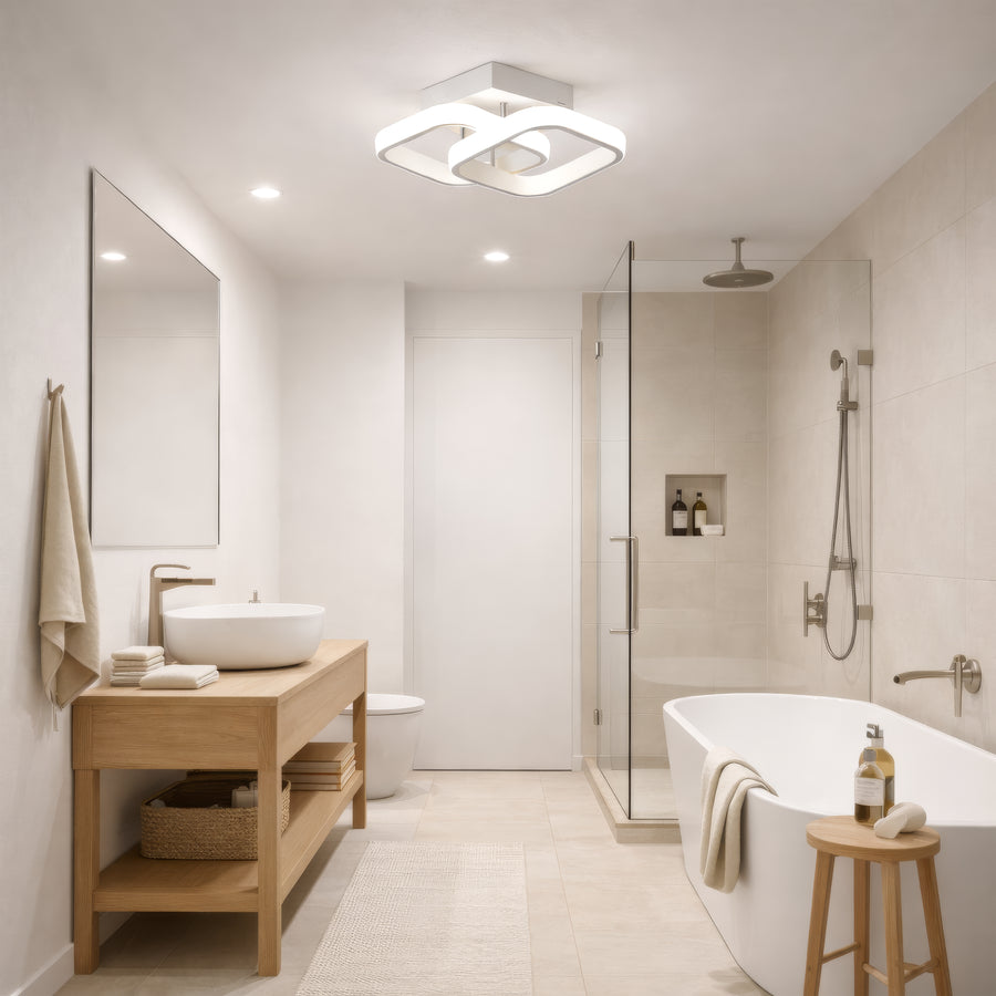 VERTEX Matrix LED Chandelier, Overlapping Diamonds, Metal Frames, 24W, 2 Diamonds, Cold/Warm/Neutral Light 3000K/4000K/6000K, White LED Chandeliers Default Title Alessandro Design