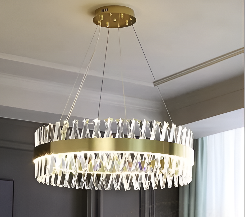 CASERTA Magno LED Chandelier with Remote Control, 68W, Dimmable, 3000K/4000K/6000K, Diameter 60cm, Gold Crystal Chandeliers Default Title Alessandro Design