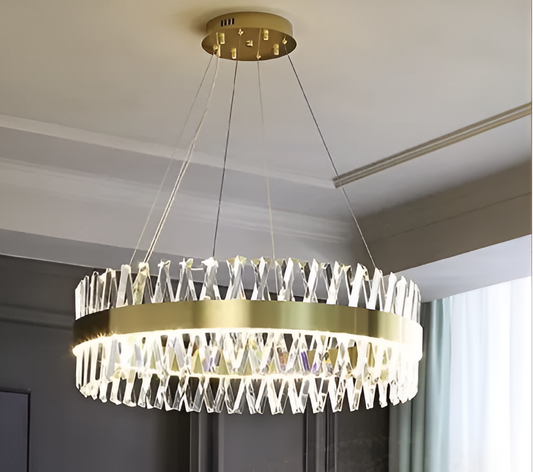 CASERTA Magno LED Chandelier with Remote Control, 68W, Dimmable, 3000K/4000K/6000K, Diameter 60cm, Gold Crystal Chandeliers Default Title Alessandro Design