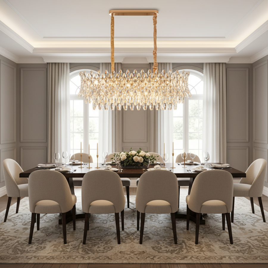 Candelabru Cristal MONARCH Supremo 14xE14, Dimensiune 100x35 cm, Inaltime 38 cm, Auriu Lucios, Inaltime Reglabila, Design Elegant Candelabre Cristal Default Title Alessandro Design