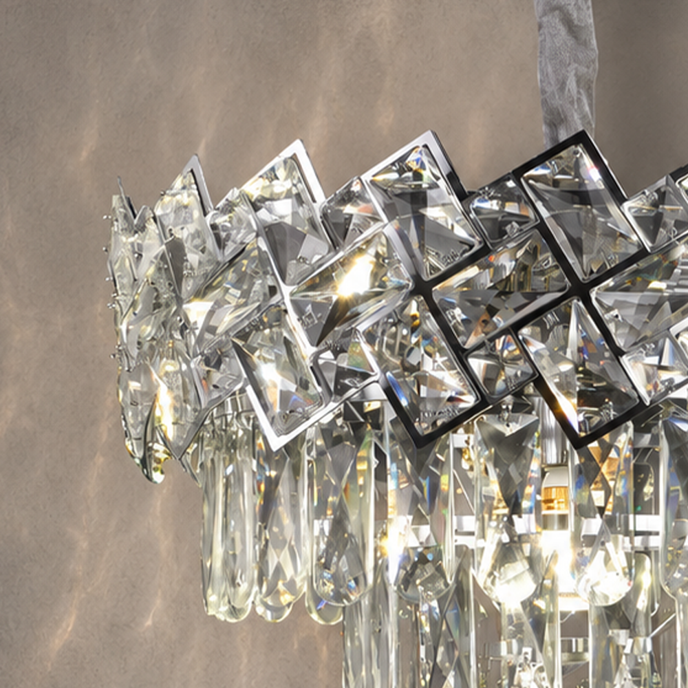 Crystal Chandelier WINDSOR Nobile 5xE14, Diameter 39cm, Shiny Chrome, Adjustable Height Crystal Chandeliers Default Title Alessandro Design
