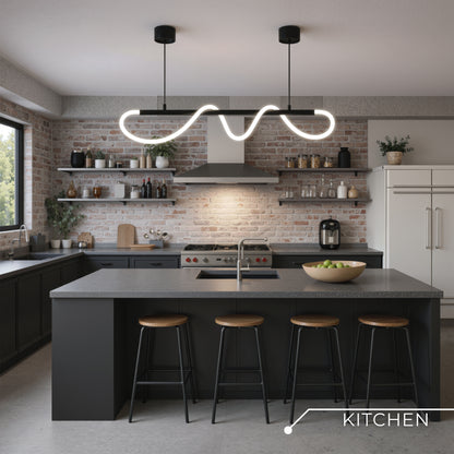 DIVINO LED Chandelier with Flexible Silicone Tube - 24W, Adjustable Light, Matt Black Modern Chandeliers Default Title Alessandro Design