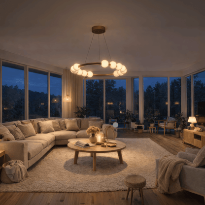 LED Pendant Light Acrylic Nova 57W with Remote Control, Dimmable, 3000K/4000K/6000K, Gold, Metal and Acrylic LED Chandeliers with Remote Control Default Title Alessandro Design