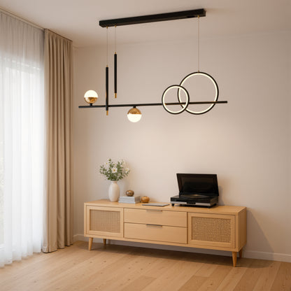 Suspended LED chandelier with remote control DAMARA 44W, Cold/Warm/Neutral light, Dimmable, Black, Height Adjustable LED Chandeliers with Remote Control Default Title Alessandro Design