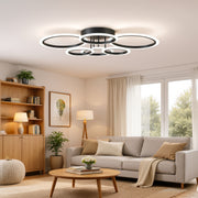 LED Chandelier with Remote Control BETTY 82W, 6 Circles, Cold/Warm/Neutral Light, Dimmable, Black LED Chandeliers with Remote Control Default Title Alessandro Design