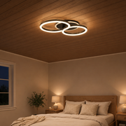LED Chandelier with remote control RINOVA 66W, 2 Circles, Cold/Warm/Neutral light, Dimmable, Black LED Chandeliers with Remote Control Default Title Alessandro Design