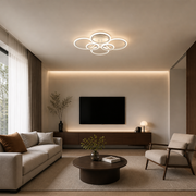 LED chandelier with remote control BETTY 82W, 6 Circles, Cold/Warm/Neutral light, Dimmable, White LED chandelier with remote control Default Title Alessandro Design