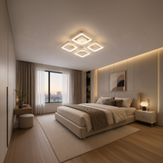 LED chandelier with remote control ZOE 53W, 4 Squares, Cold/Warm/Neutral light, Dimmable, White LED chandelier with remote control Default Title Alessandro Design