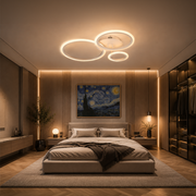 LED Chandelier with Remote Control BETTY 40W, 3 Circles, Cold/Warm/Neutral Light, Dimmable, White, Metal and Acrylic LED Chandeliers with Remote Control Default Title Alessandro Design