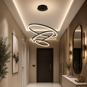 Suspended LED chandelier with remote control CASIANA 85W, 3 Circles, Cold/Warm/Neutral light, Dimmable, Black, Height Adjustable LED Chandeliers with Remote Control Default Title Alessandro Design