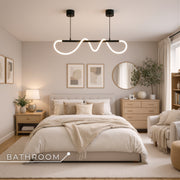 DIVINO LED Chandelier with Flexible Silicone Tube - 24W, Adjustable Light, Matt Black Modern Chandeliers Default Title Alessandro Design