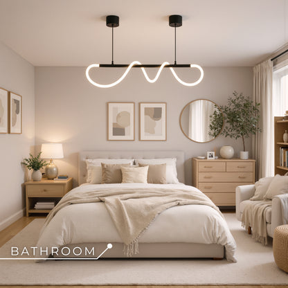DIVINO LED Chandelier with Flexible Silicone Tube - 24W, Adjustable Light, Matt Black Modern Chandeliers Default Title Alessandro Design