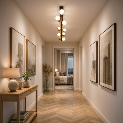 Aurion 29W Acrylic LED Hanging Chandelier with Remote Control, Dimmable, Black Gold, Metal and Acrylic LED Chandeliers with Remote Control Default Title Alessandro Design