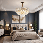 Crystal Chandelier WINDSOR Elegance 8x E14, Diameter 39cm, Shiny Gold, Adjustable Height, Metal and Crystal Crystal Chandeliers Default Title Alessandro Design