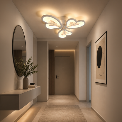 LED chandelier with remote control BLOSSOM 40W, 3 Petals, Cold/Warm/Neutral light, Dimmable, White LED chandelier with remote control Default Title Alessandro Design