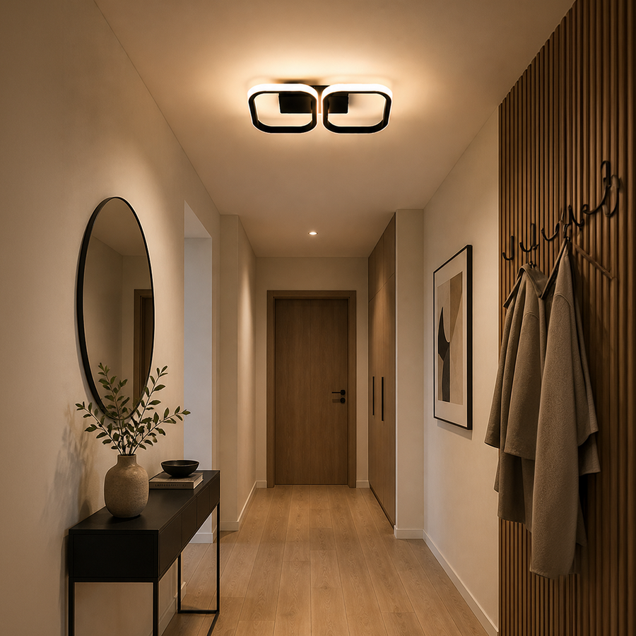 LED Chandelier VERTEX 21W, 2 Squares, Linear, Cold/Warm/Neutral light, Black LED Chandeliers Default Title Alessandro Design