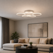 LED chandelier with remote control BETTY 82W, 6 Circles, Cold/Warm/Neutral light, Dimmable, White LED chandelier with remote control Default Title Alessandro Design