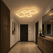 LED chandelier with remote control ELLA 67W, 4 Squares, Cold/Warm/Neutral light, Dimmable, White LED chandelier with remote control Default Title Alessandro Design