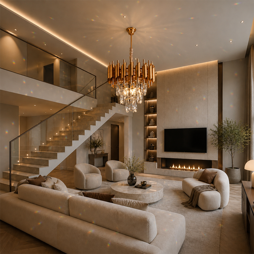 Crystal Chandelier VERSAILLES Petito 3xE14, Diameter 30cm, Gold, Adjustable Height, Metal and Crystal Crystal Chandeliers Default Title Alessandro Design