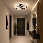 LED Chandelier with remote control BETTY 27W, 2 Circles, Cold/Warm/Neutral light, Dimmable, Black LED Chandeliers with Remote Control Default Title Alessandro Design