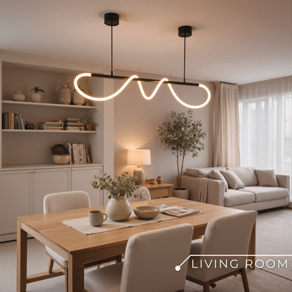 DIVINO LED Chandelier with Flexible Silicone Tube - 24W, Adjustable Light, Matt Black Modern Chandeliers Default Title Alessandro Design