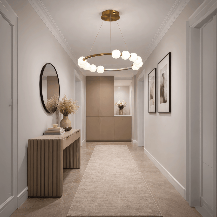 LED Pendant Light Acrylic Nova 57W with Remote Control, Dimmable, 3000K/4000K/6000K, Gold, Metal and Acrylic LED Chandeliers with Remote Control Default Title Alessandro Design