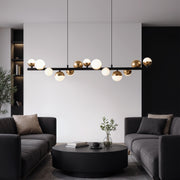 Aurion 29W Acrylic LED Hanging Chandelier with Remote Control, Dimmable, Black Gold, Metal and Acrylic LED Chandeliers with Remote Control Default Title Alessandro Design