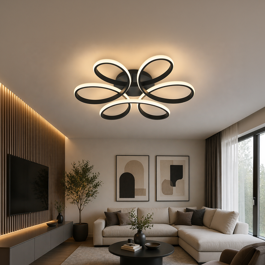LED chandelier with remote control HELIX 63W, Cold/Warm/Neutral light, Dimmable, Black LED chandeliers with remote control Default Title Alessandro Design