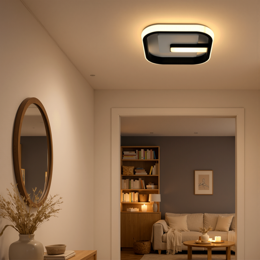 LED Chandelier VICTORIA 19W, Square, Cold/Warm/Neutral light, Black, White LED Chandelier Default Title Alessandro Design