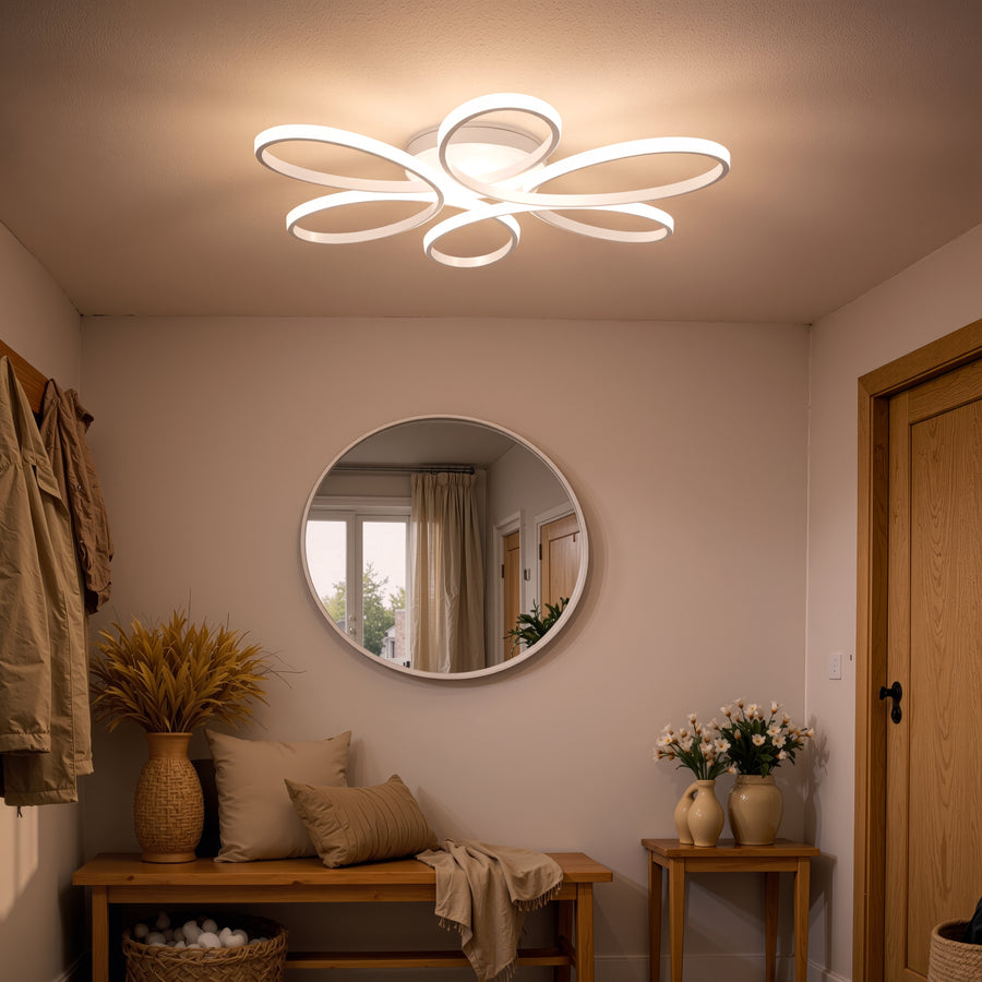 Lustra LED cu telecomanda ELIZA, 63W, lumina Rece/Calda/Neutra, Dimabila, Alb Lustre LED cu Telecomanda Default Title Alessandro Design