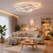 LED chandelier with remote control ELLA 119W, 6 Squares, Cold/Warm/Neutral light, Dimmable, White LED chandelier with remote control Default Title Alessandro Design