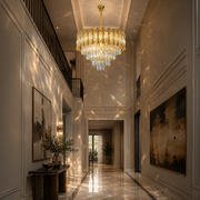 Candelabru Cristal HAMPTON Petito 3xE14, Diametru 30cm, Auriu Lucios, Inaltime Reglabila Candelabre Cristal Default Title Alessandro Design